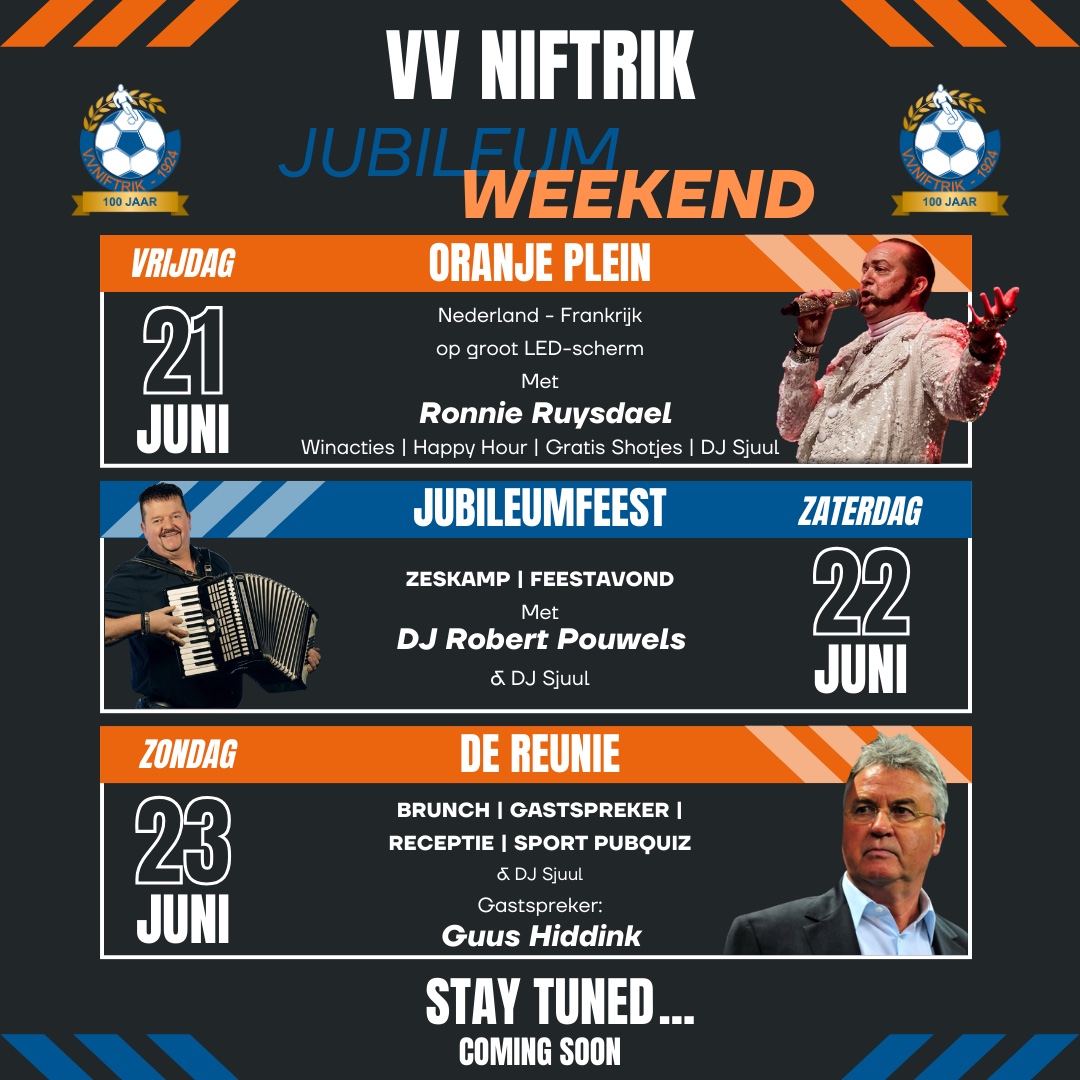 Het jubileum-weekend programma is bekend!